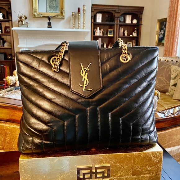 YSL Lou Lou Chevron Matelase Tote Bag - Picture 2 of 13